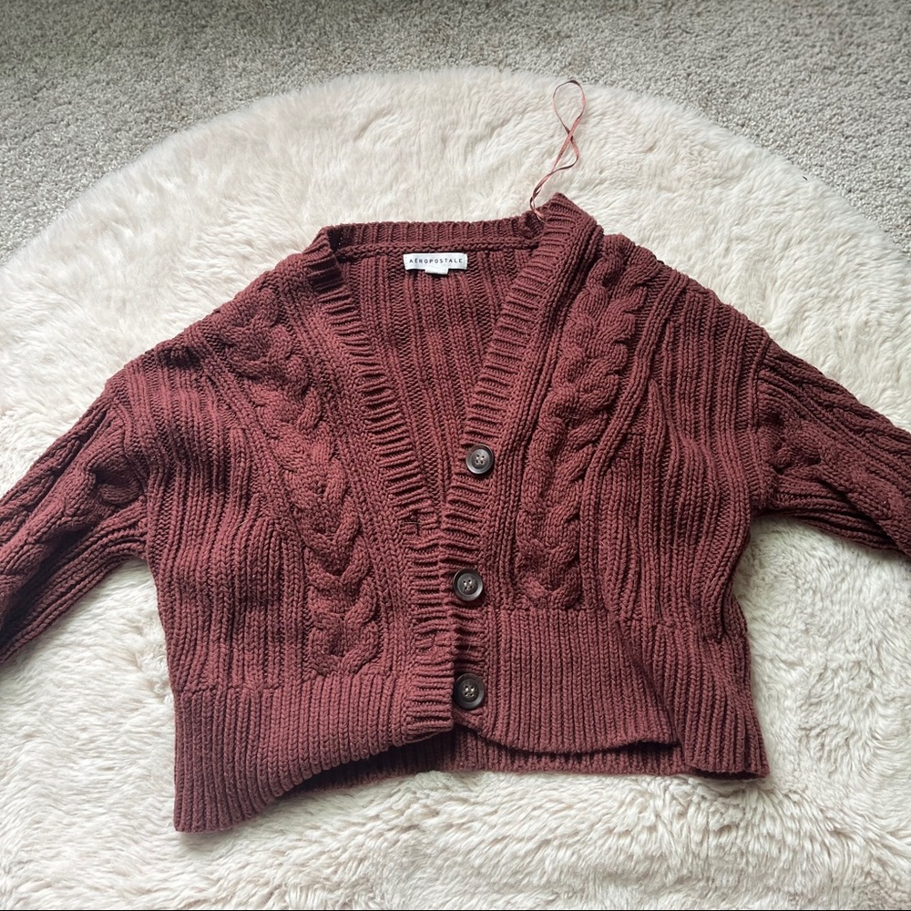Brown Aeropostale Juniors Cardigan Size XS